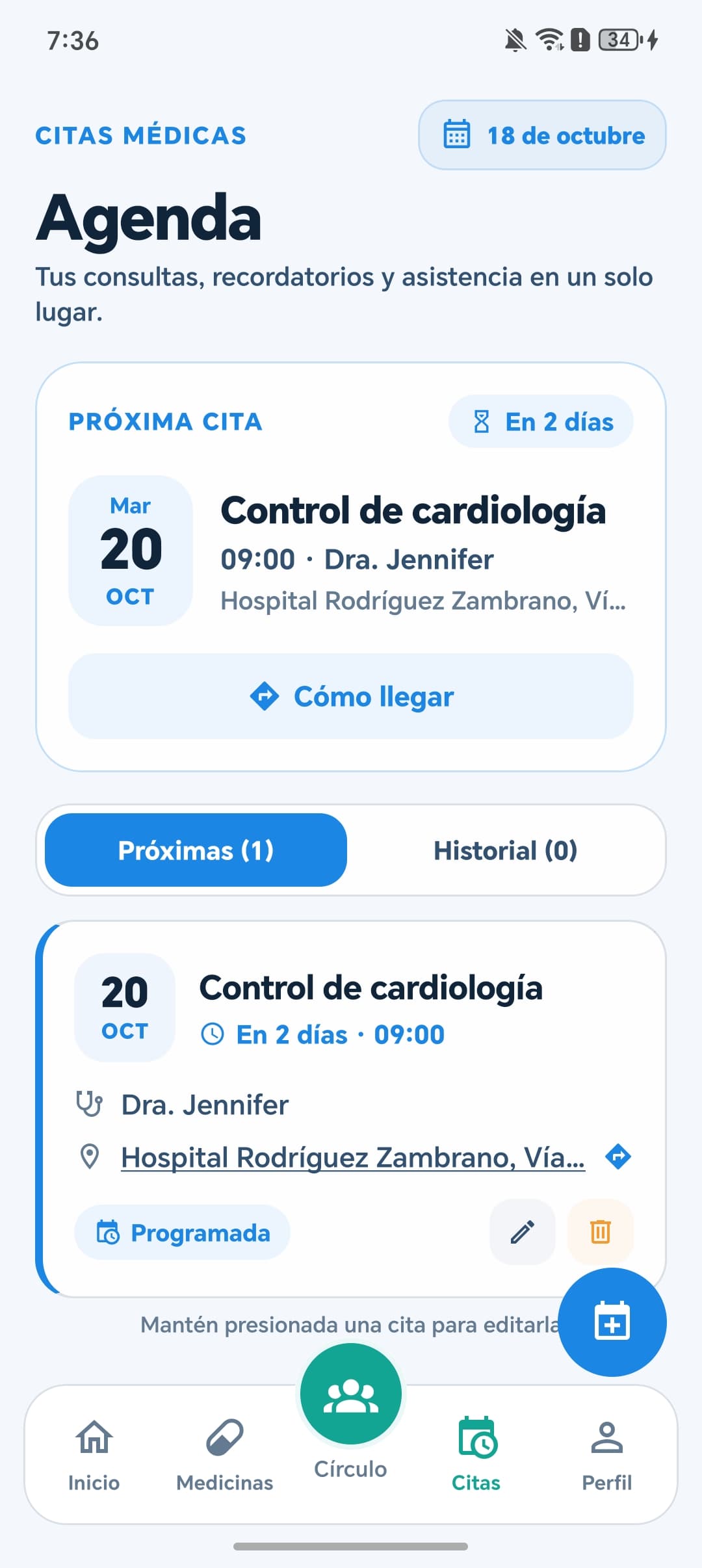 Módulo Citas de MedicAI